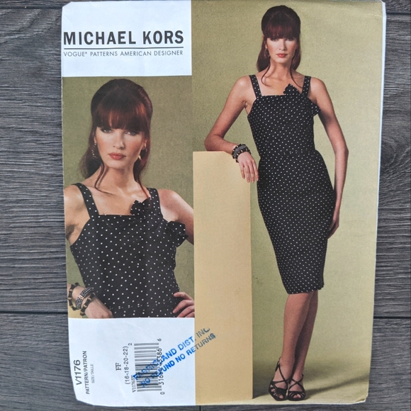 Vogue V1176 Michael Kors Sewing Pattern Dress and Belt Size 16 18 20 22 - Picture 3 of 8